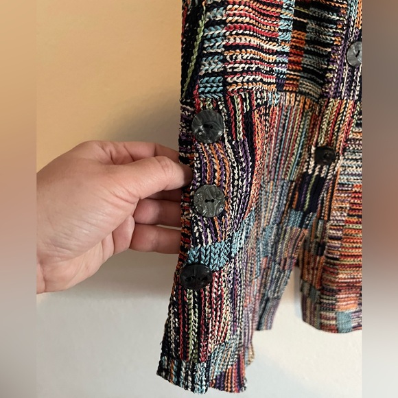 Damee Inc Multicolor Art To Wear Button Up Sleeveless Tunic PM - Picture 4 of 10